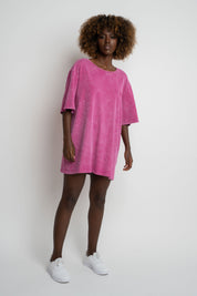 WOMEN'S T-SHIRT WITH WASHED EFFECT PINK - ARETE