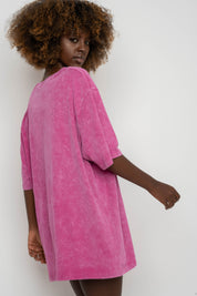 WOMEN'S T-SHIRT WITH WASHED EFFECT PINK - ARETE