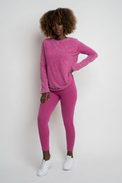 PINK WASHED EFFECT LONG-SLEEVE BLOUSE - POLIKSENA