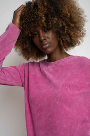 PINK WASHED EFFECT LONG-SLEEVE BLOUSE - POLIKSENA