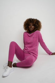 PINK WASHED EFFECT LONG-SLEEVE BLOUSE - POLIKSENA