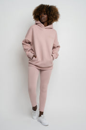 BLUZA OVERSIZE Z KAPTUREM JASNORÓŻOWA - EGERIA
