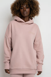 BLUZA OVERSIZE Z KAPTUREM JASNORÓŻOWA - EGERIA