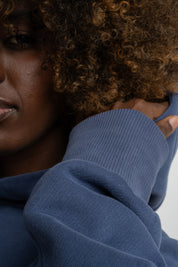 OVERSIZE HOODED SWEATSHIRT NAVY BLUE - EGERIA