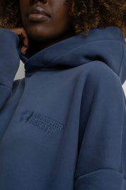 OVERSIZE HOODED SWEATSHIRT NAVY BLUE - EGERIA