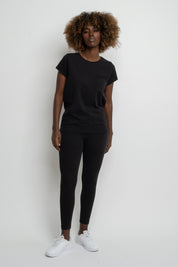 BLACK COTTON LEGGINGS - LOUIZIANA