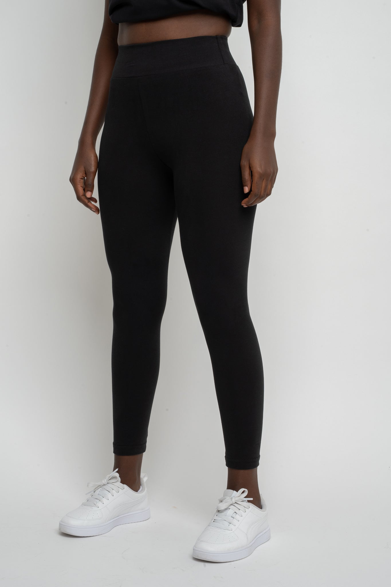 BLACK COTTON LEGGINGS - LOUIZIANA
