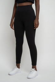 BLACK COTTON LEGGINGS - LOUIZIANA