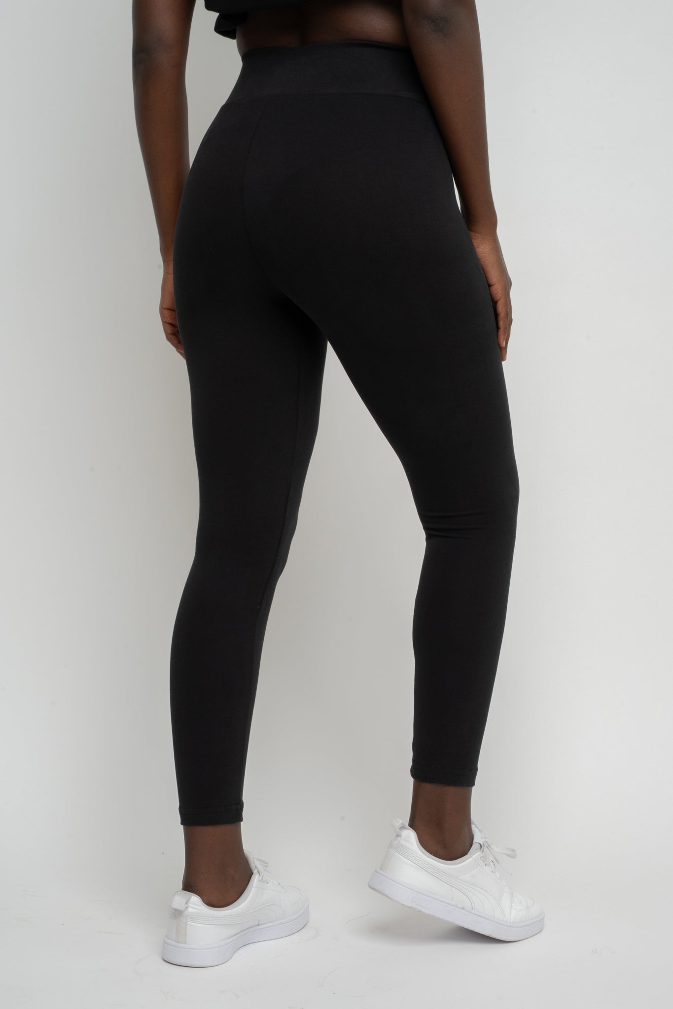 BLACK COTTON LEGGINGS - LOUIZIANA