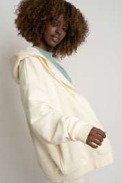 ECRU ZIPPER HOODIE - NIKO