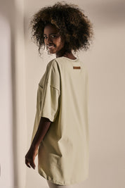 ASYMMETRIC OVERSIZE T-SHIRT LIME - ELEFANTA