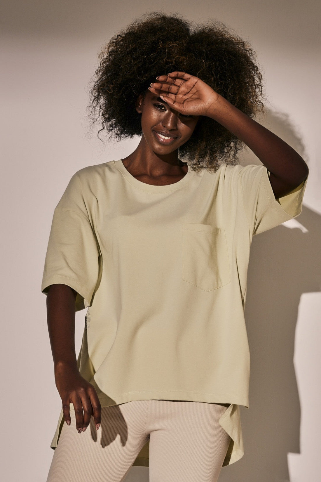 ASYMMETRIC OVERSIZE T-SHIRT LIME - ELEFANTA