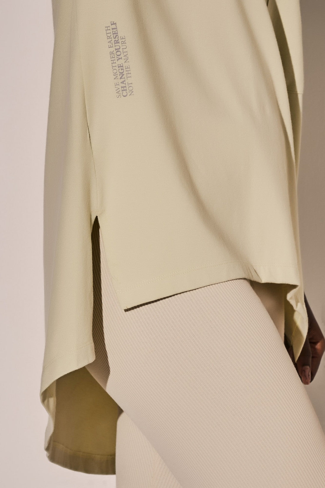 ASYMMETRIC OVERSIZE T-SHIRT LIME - ELEFANTA