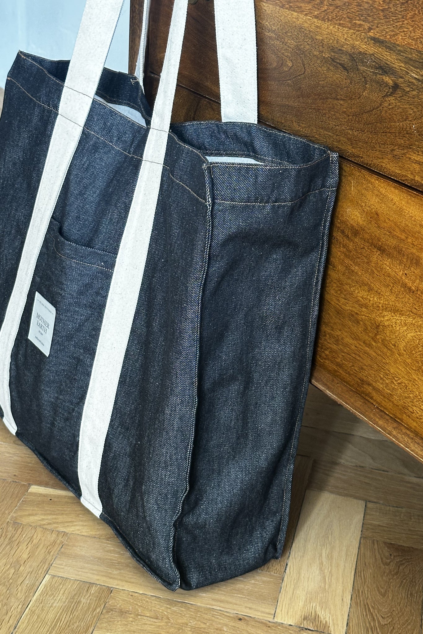 TORBA TYPU SHOPPER  BAG JEANSOWA CZARNA - LIDO