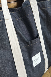 TORBA TYPU SHOPPER  BAG JEANSOWA CZARNA - LIDO