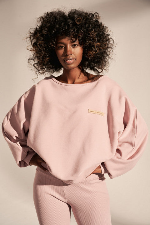 BLUZA OVERSIZE JASNORÓŻOWA - KORFU