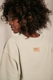 BLUZA TYPU CREWNECK O DŁUŻSZYM KROJU MIĘTOWA - LEWIS