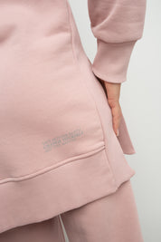 LONG SWEATSHIRT WITH SLOTS ON THE SIDES LIGHT PINK - ISLANDIA