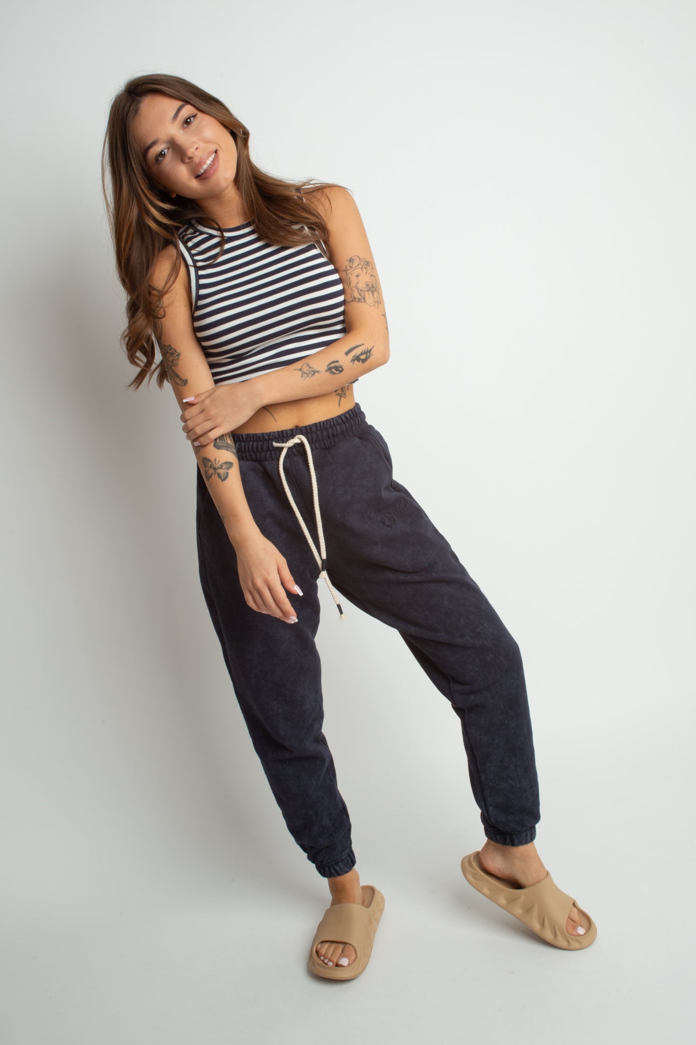 STRIPED TOP WHITE AND NAVY BLUE - SIROCCO