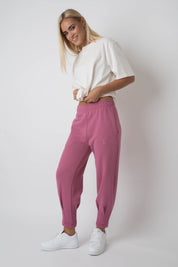 FUCHSIA TAPERED LEGS SWEATPANTS - ANACAPA