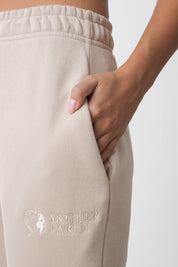 OVERSIZED SWEATPANTS WITH STITCHING ON THE LEGS, BEIGE - ANACAPA