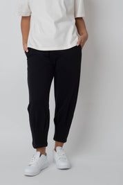 BLACK TAPERED SWEATPANTS - ANACAPA