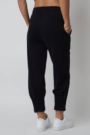 BLACK TAPERED SWEATPANTS - ANACAPA