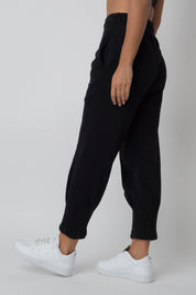 BLACK TAPERED SWEATPANTS - ANACAPA