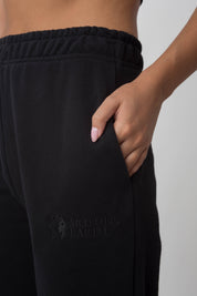 BLACK TAPERED SWEATPANTS - ANACAPA