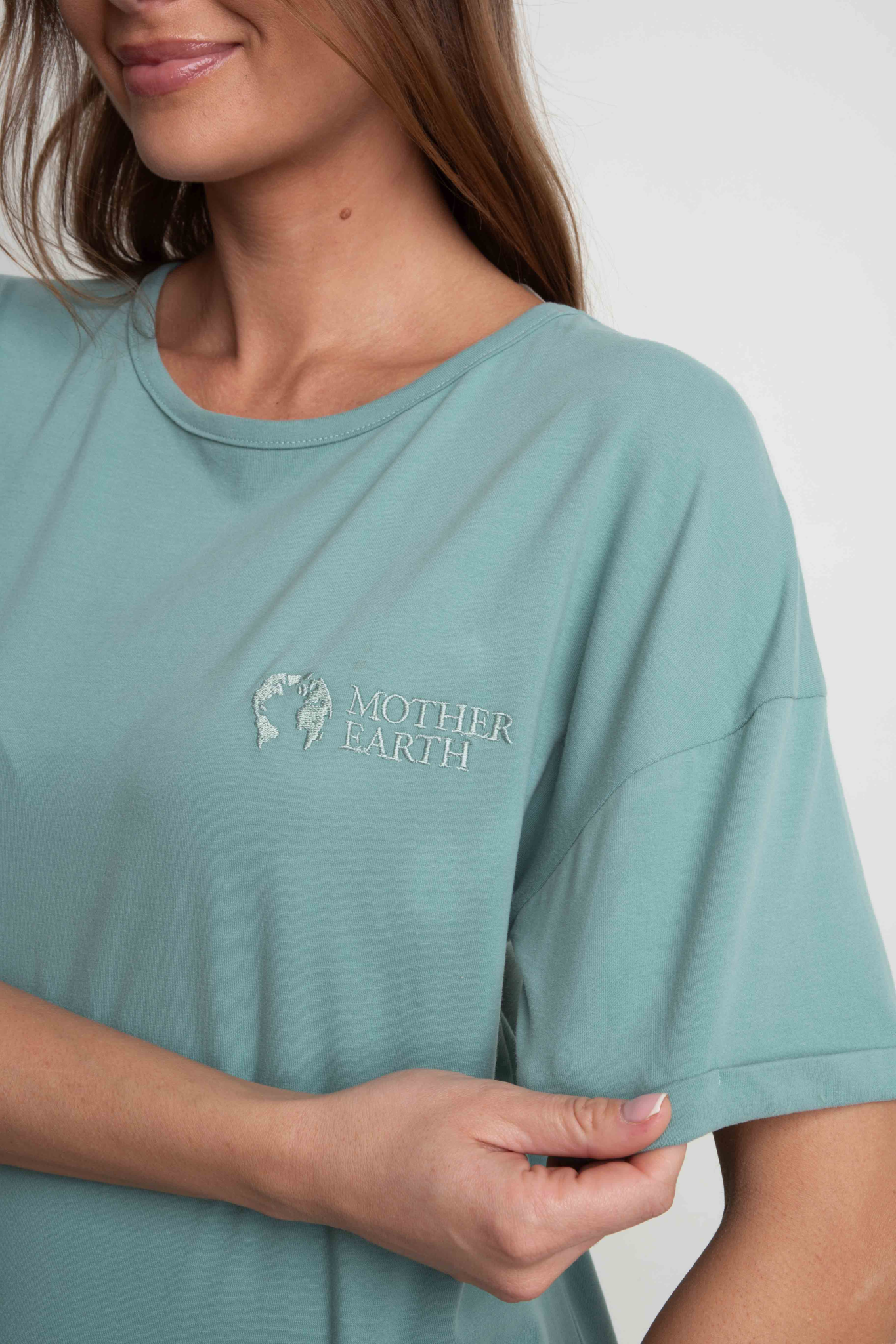 COTTON DRESS WITH SHORT SLEEVES TURQUOISE - HYDRA