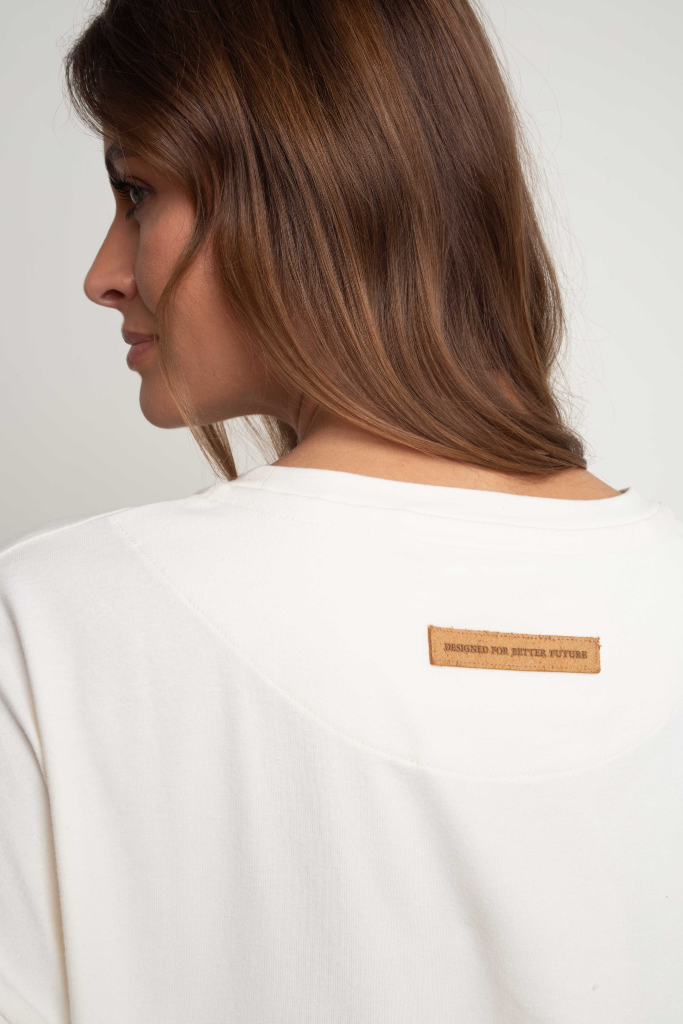 ASYMMETRIC OVERSIZE ECRU T-SHIRT - ELEFANTA