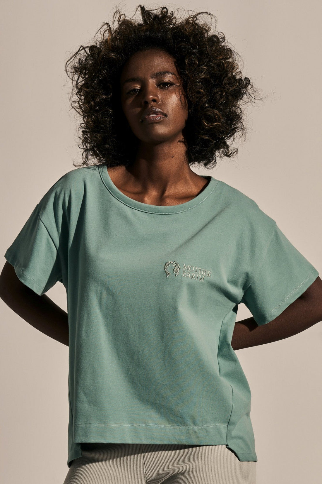 ASYMMETRIC T-SHIRT WITH LONG BACK TURQUOISE - MINORCA
