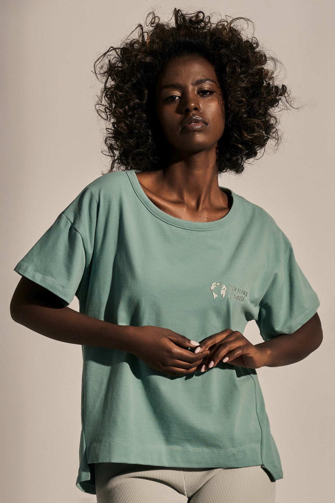 ASYMMETRIC T-SHIRT WITH LONG BACK TURQUOISE - MINORCA