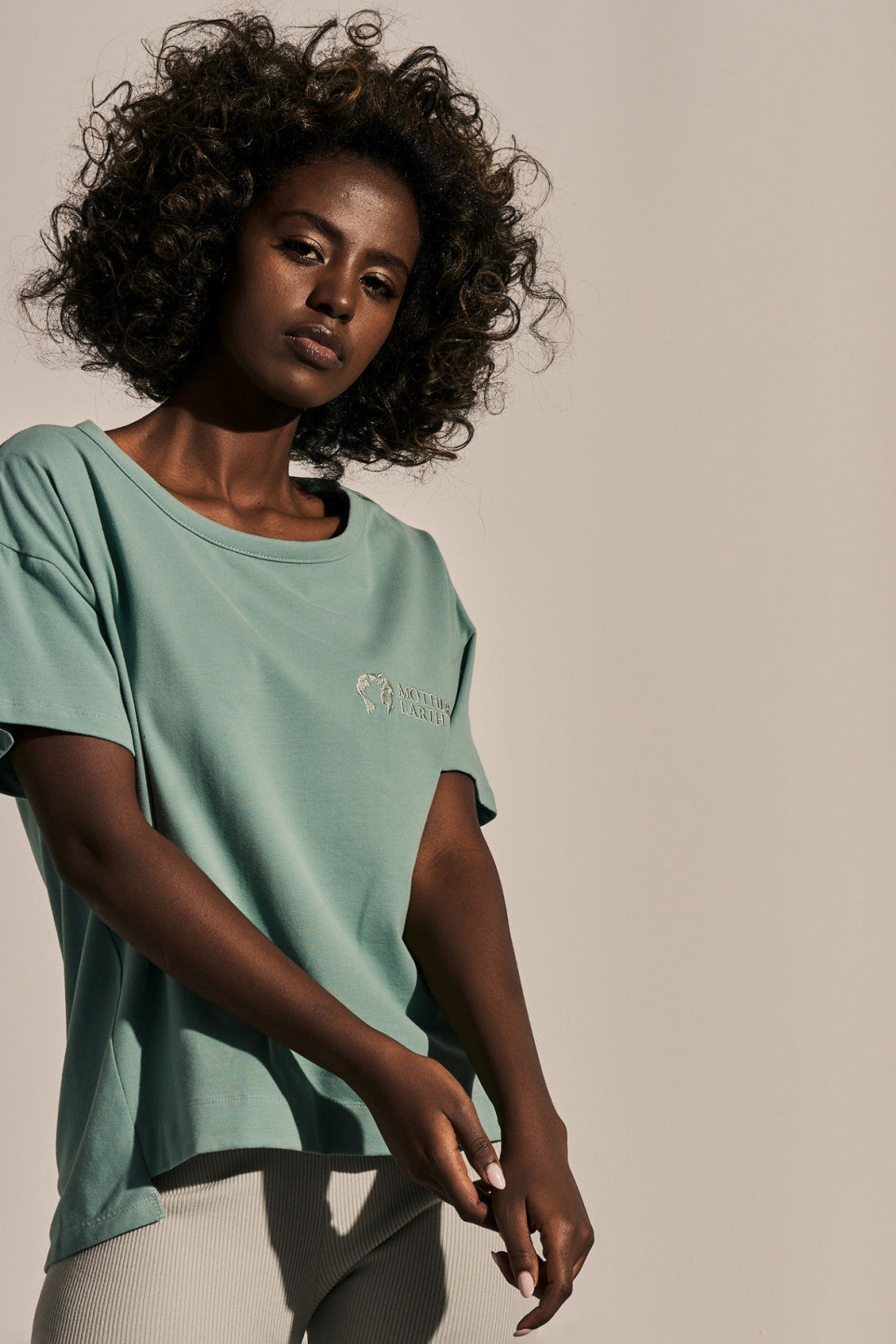 ASYMMETRIC T-SHIRT WITH LONG BACK TURQUOISE - MINORCA