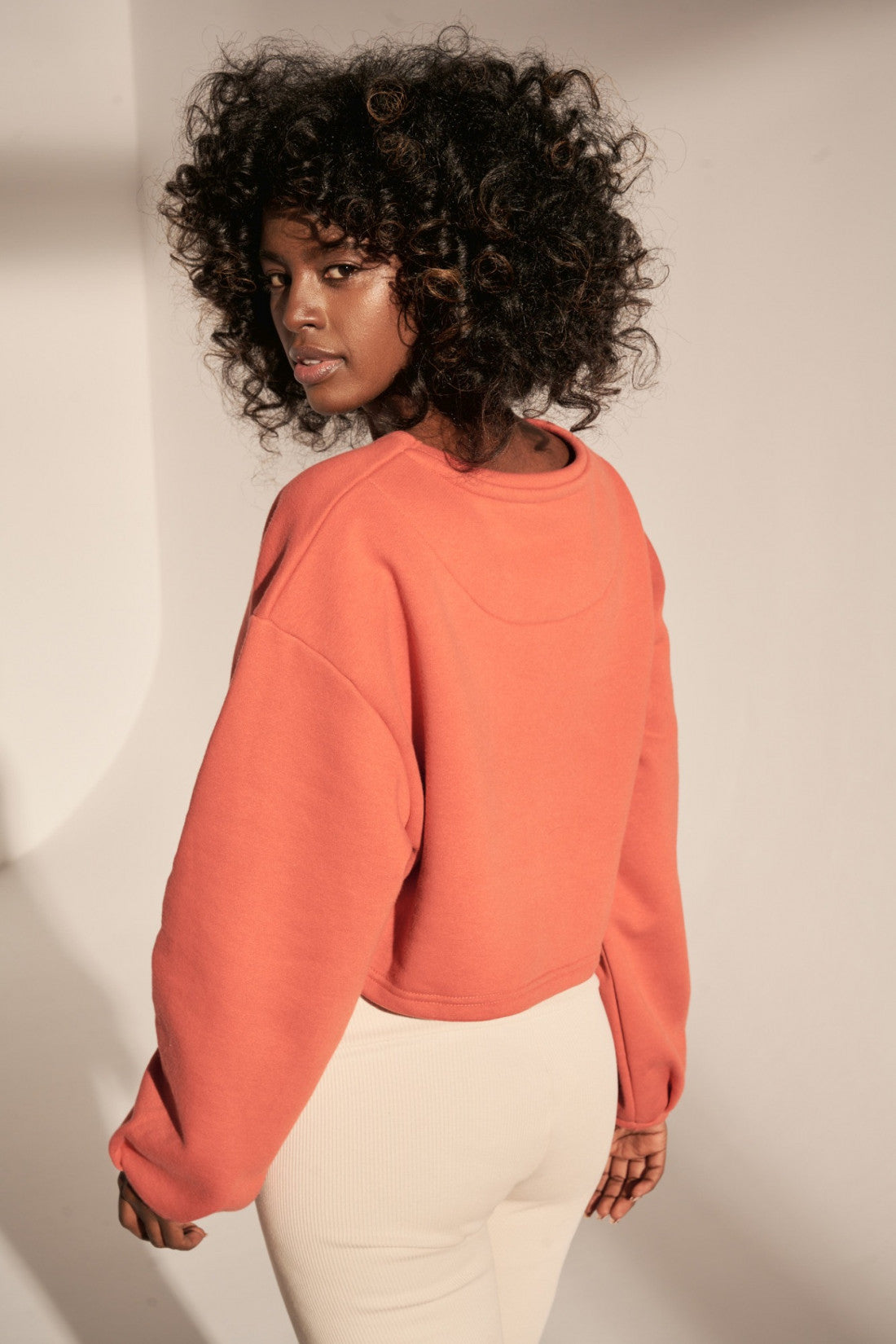 CREWNECK SWEATSHIRT LOOSE CUT ORANGE - NAURA