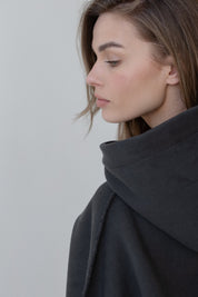 OVERSIZED HOODED SWEATSHIRT GRAPHITE - NESCA