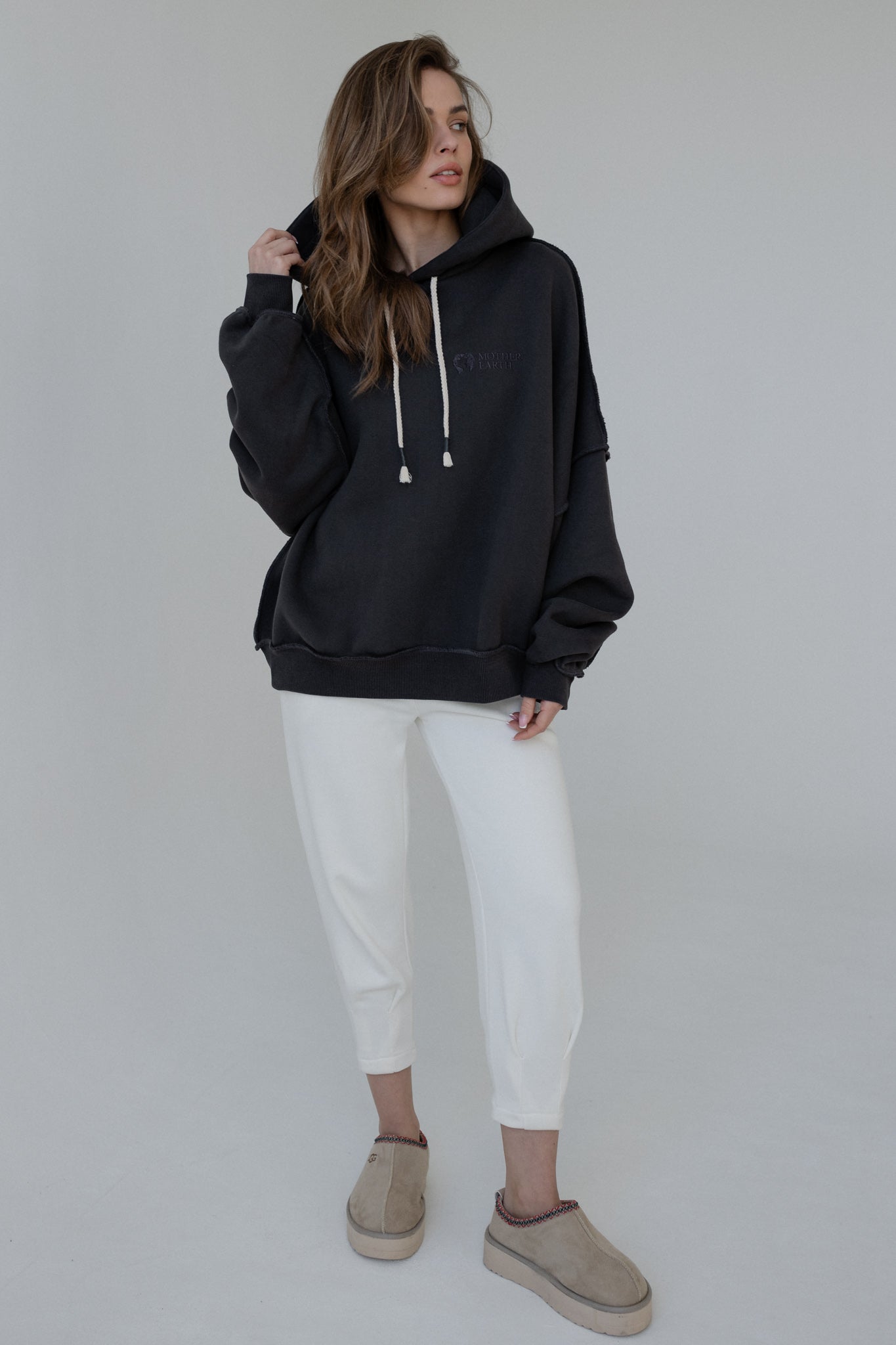OVERSIZED HOODED SWEATSHIRT GRAPHITE - NESCA