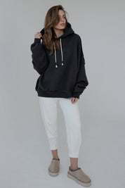 OVERSIZED HOODED SWEATSHIRT GRAPHITE - NESCA
