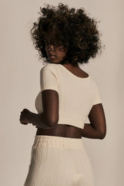 SHORT SLEEVE BLOUSE LIGHT BEIGE - REUNION