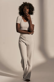 SHORT SLEEVE BLOUSE LIGHT GREY - REUNION