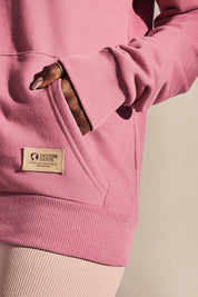 FITTED SWEATSHIRT WITH LARGE HOOD PINK - RHODES