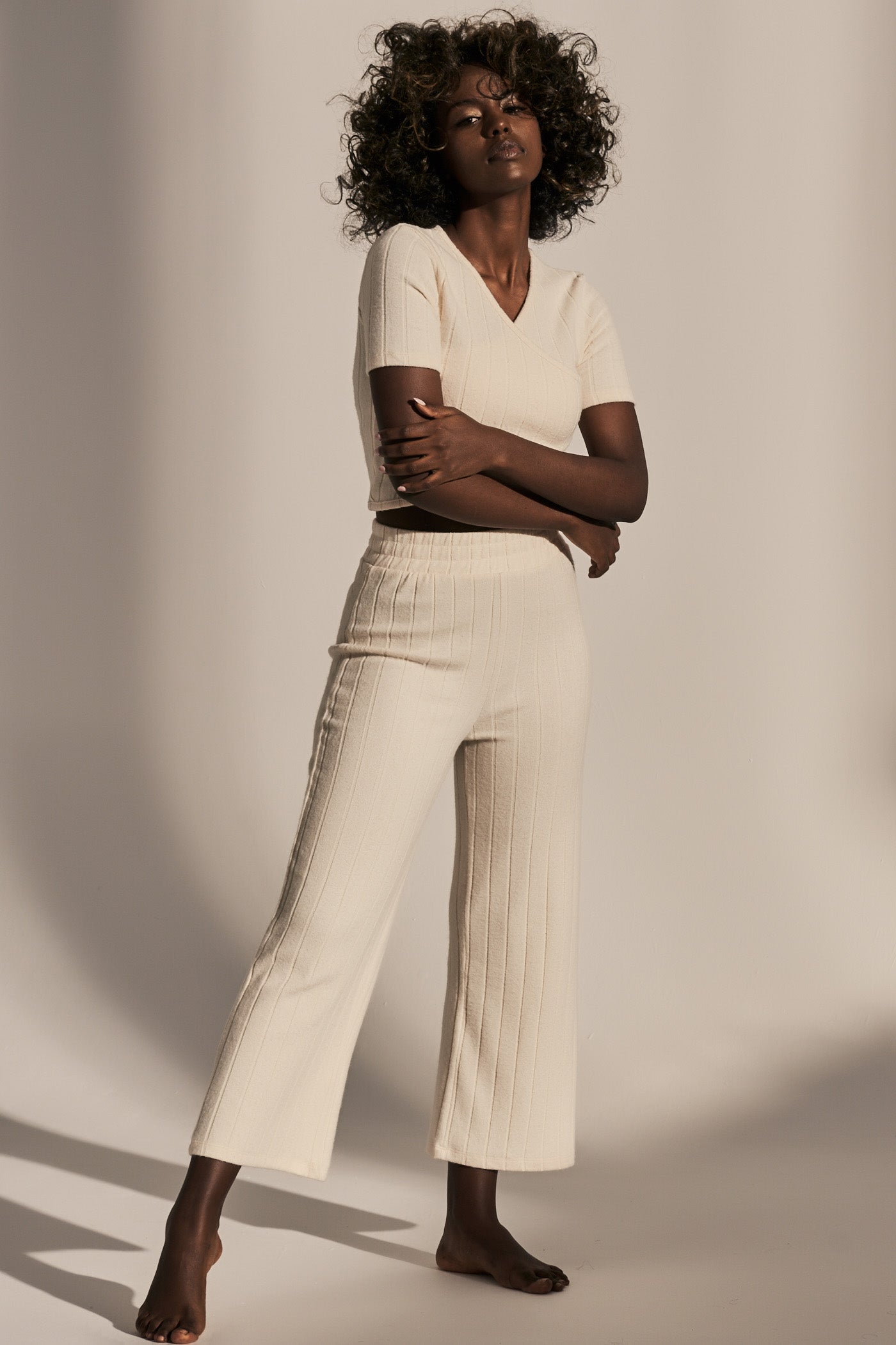 SHORT SLEEVE BLOUSE LIGHT BEIGE - SKYE