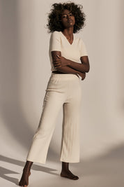 SHORT SLEEVE BLOUSE LIGHT BEIGE - SKYE
