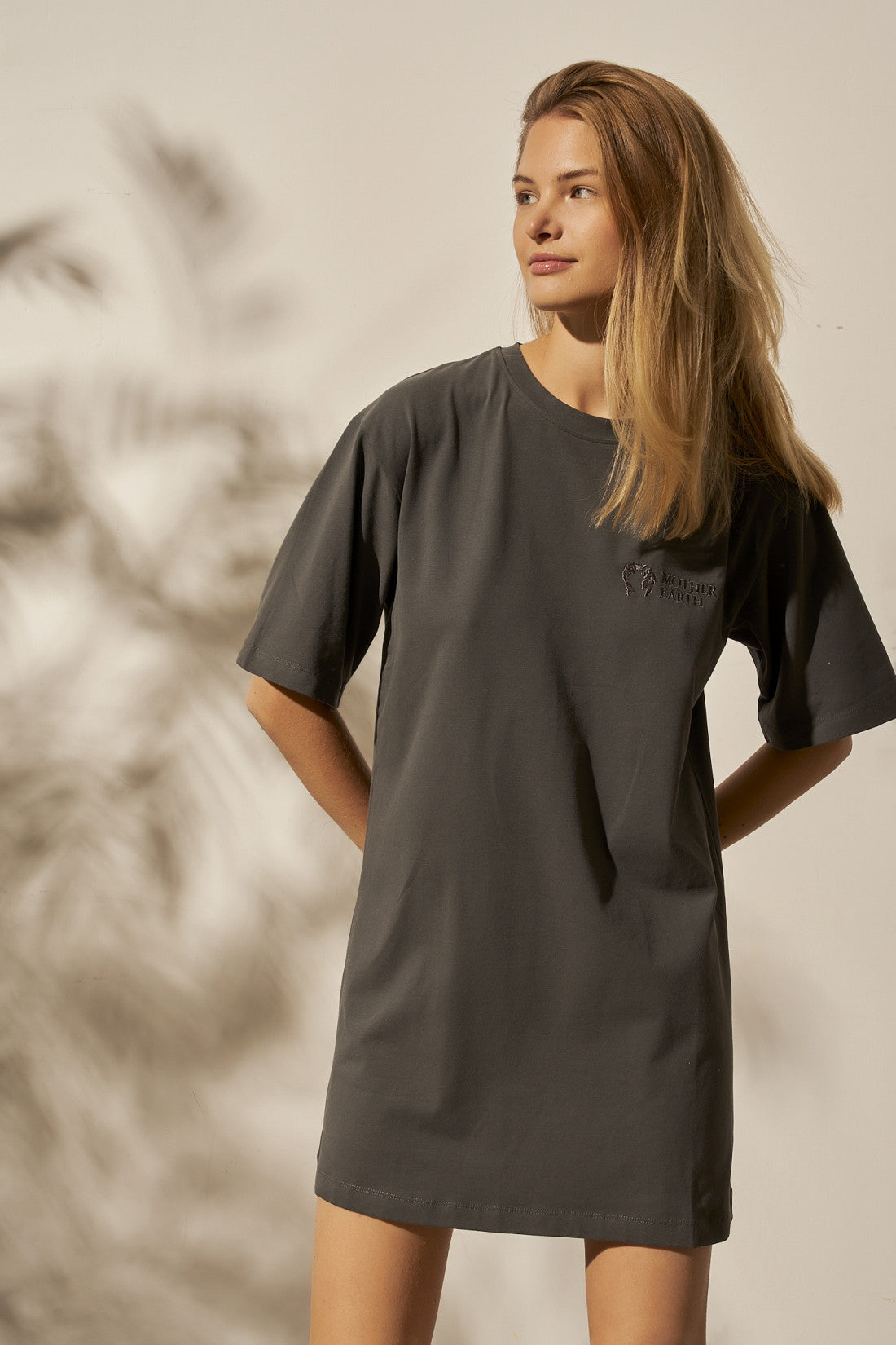 SHORT SLEEVE DRESS DARK GREY - ZELANDIA