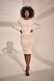 DRESS WITH LONG SLEEVES AND BACK TIE - KEFALONIA