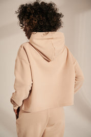SHORT HOODED SWEATSHIRT SAND - MAJOTTA