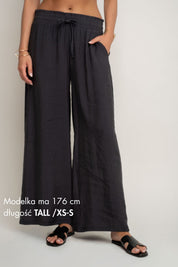 DAMSKIE SPODNIE Z MODALU GRAFITOWE - KYMA