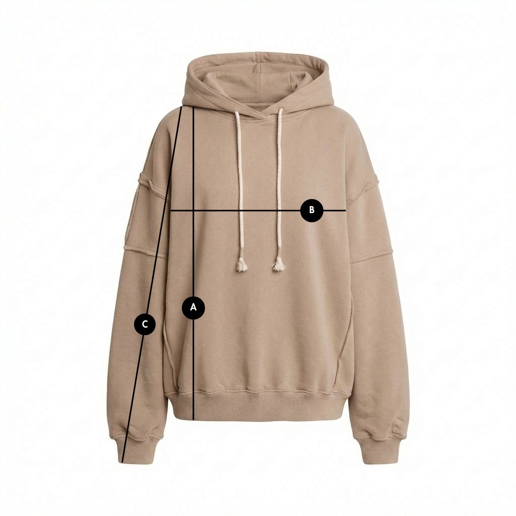 BLUZA Z KAPTUREM TYPU OVERSIZE BEŻOWA - NESCA packshot