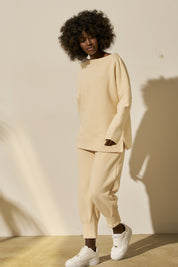 LIGHT BEIGE TRACKSUIT SET - LISBOA