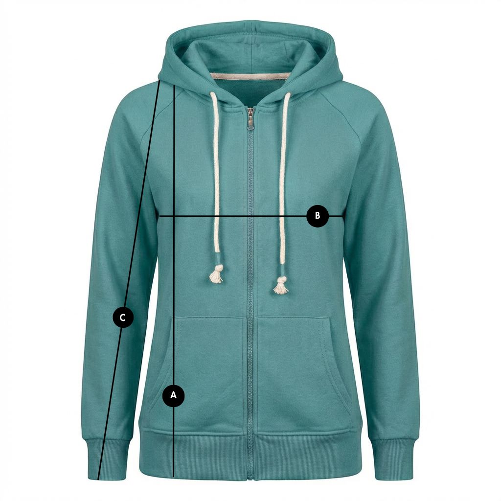 TURQUOISE HOODIE WITH ZIP - ARINA packshot